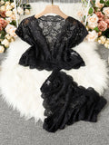 Midnight Lace Two-Piece Set