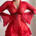 Red Coquette Ribbon Babydoll