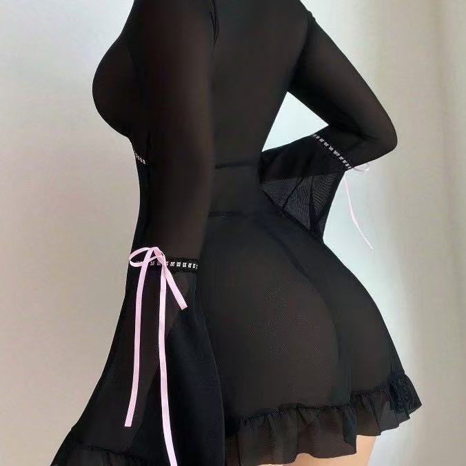 Black Coquette Ribbon Babydoll
