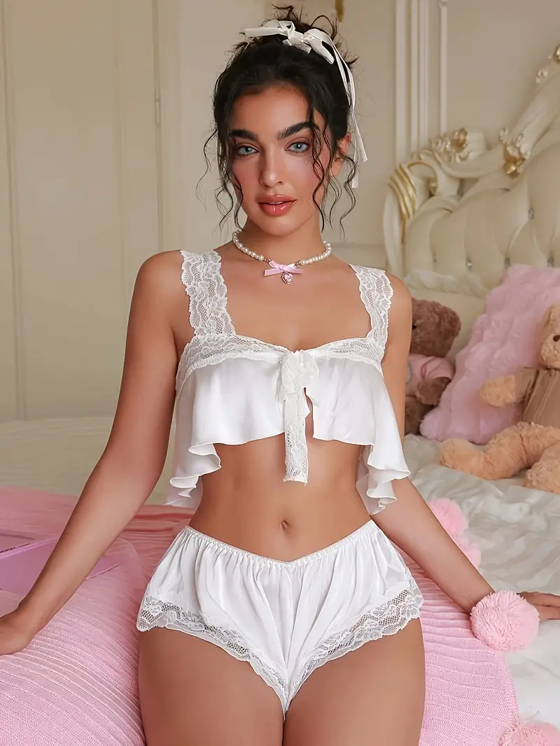 Ivory Lace Pajama Set
