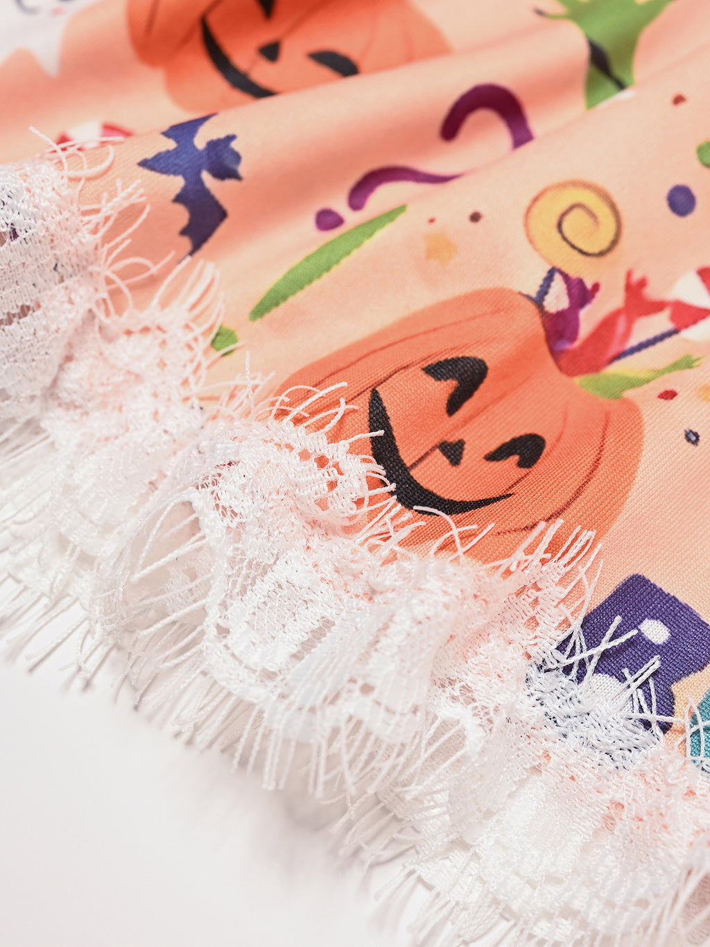 Plus Size Halloween Nightdress, Pumpkin Ghost Print Slip Dress, Lace Trim Sleepwear, Spooky Pajamas for Women