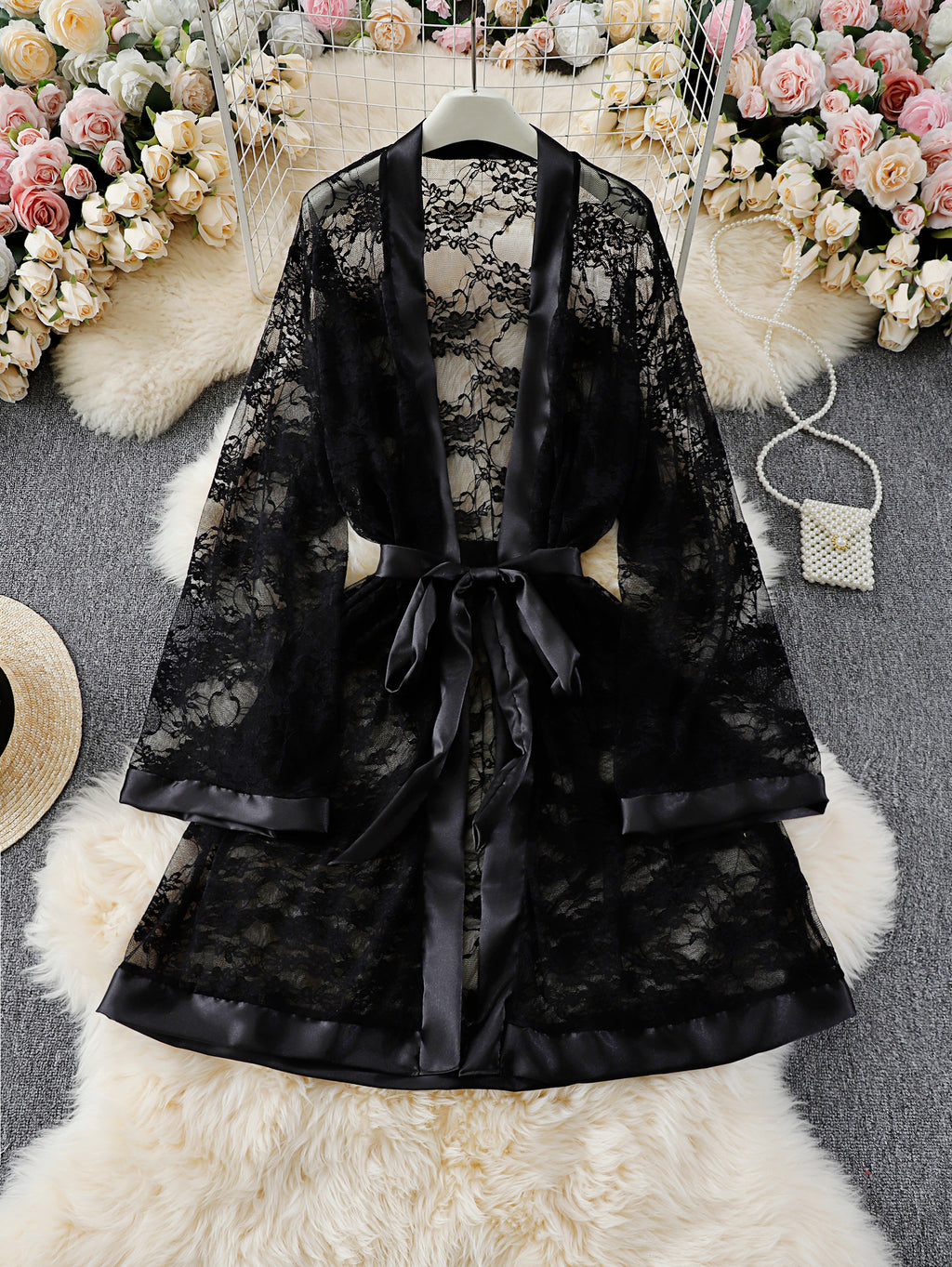 Midnight Lace Robe