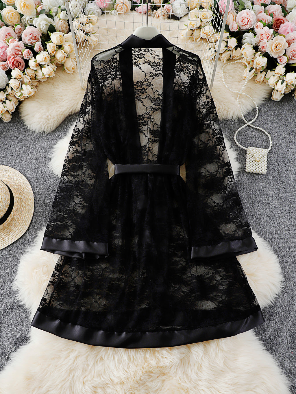 Midnight Lace Robe