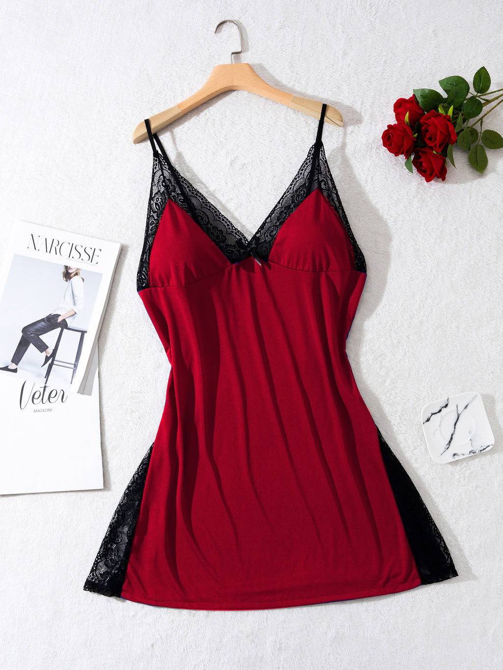 Scarlet Lace Nightdress