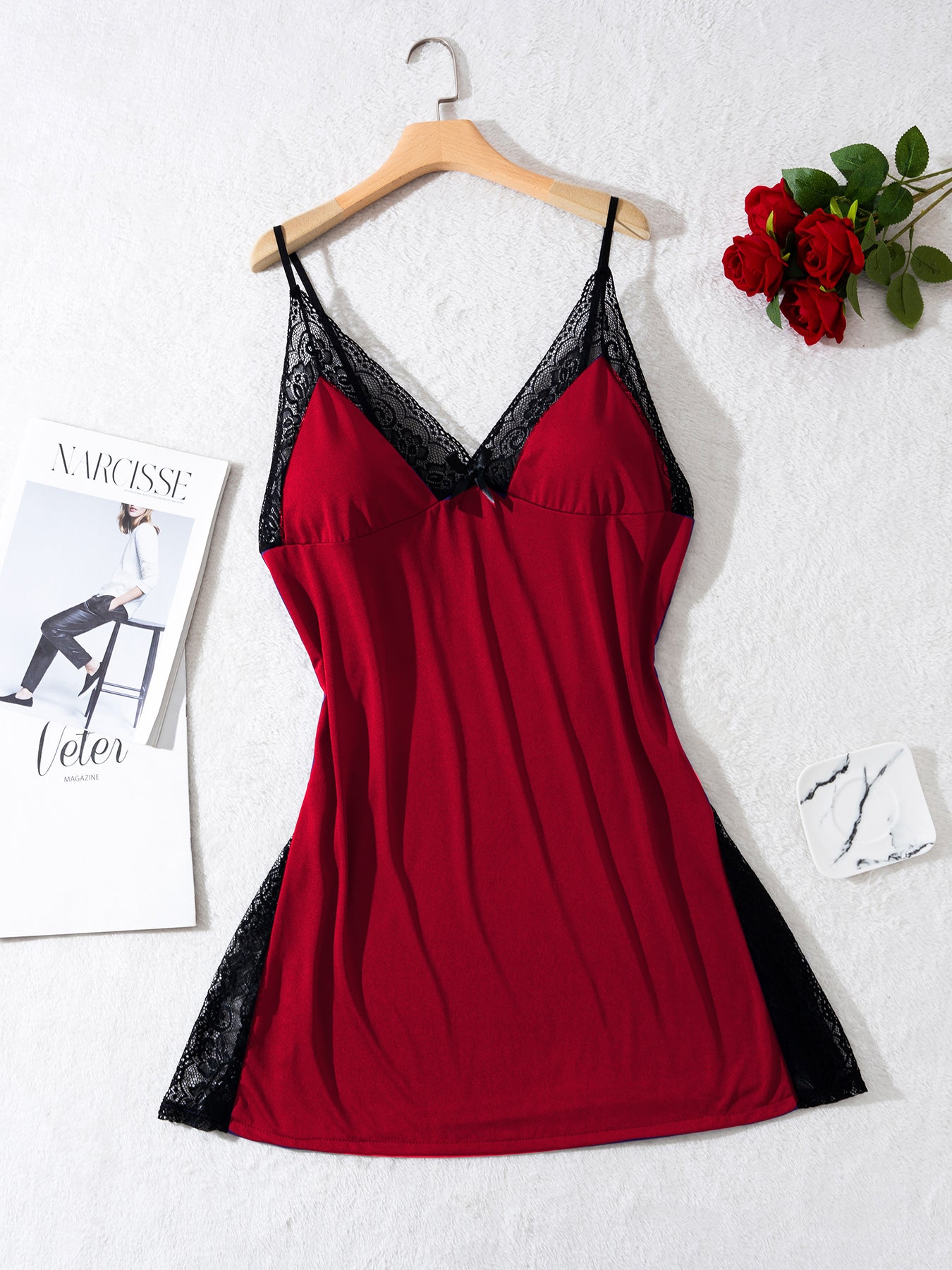 Scarlet Lace Nightdress