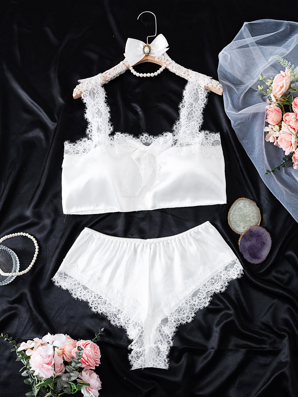 Ivory Lace Pajama Set