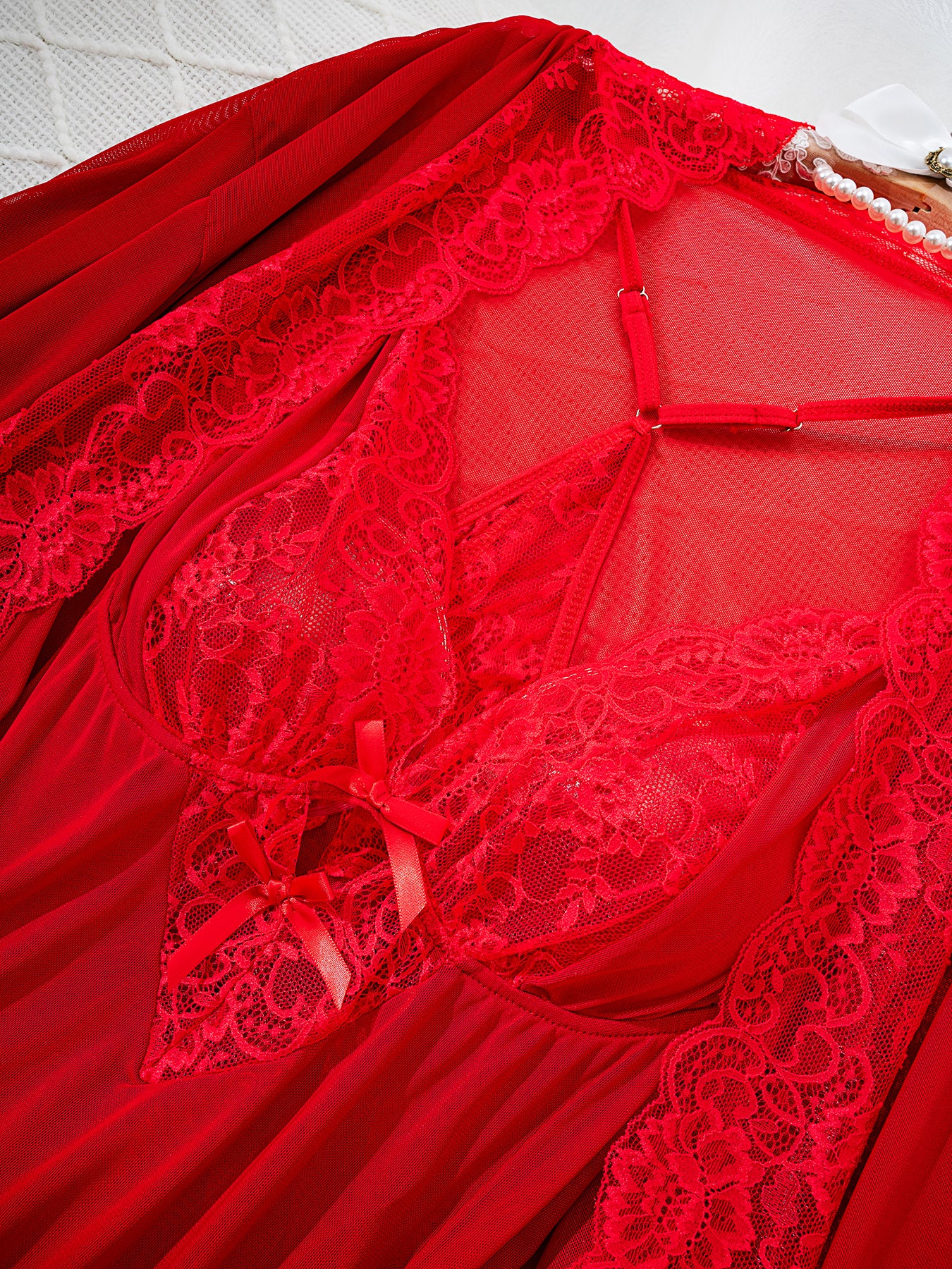 Rouge Lace Robe Set