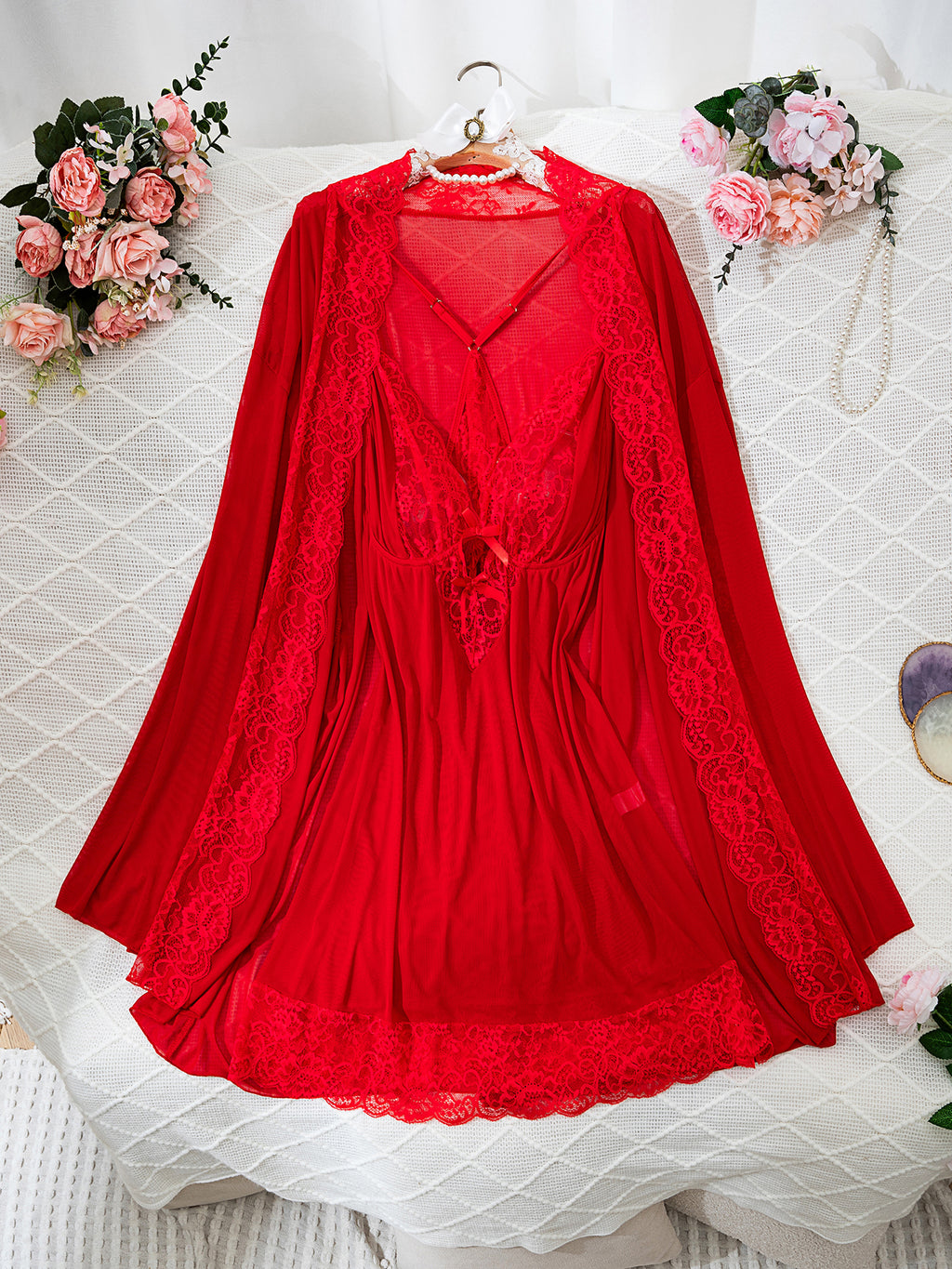 Rouge Lace Robe Set